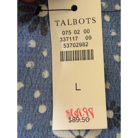 Talbots blue/white top, NWT, classic, retro inspired, feminine, coastal grandma - Picture 7 of 7